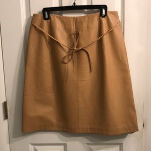 Beige leather skirt
